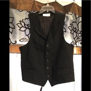 Geoffrey Beene black gabardine 2-pocket vest